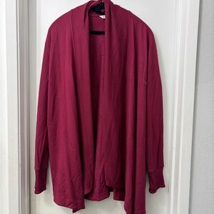 Athleta Burgundy Open Cardigan